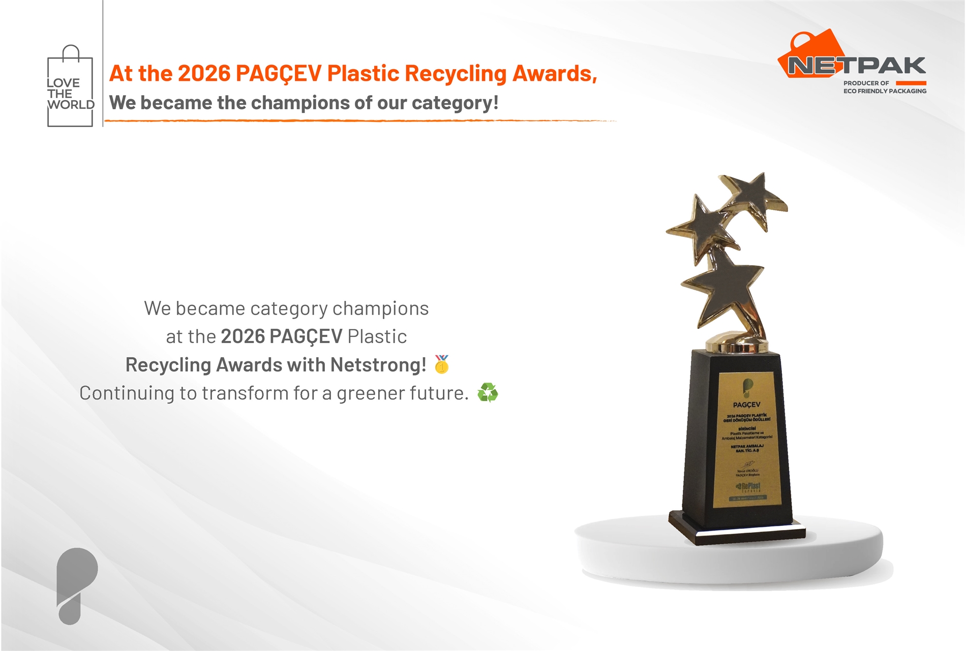 First Prize from PAGCEV to Netpak Ambalaj