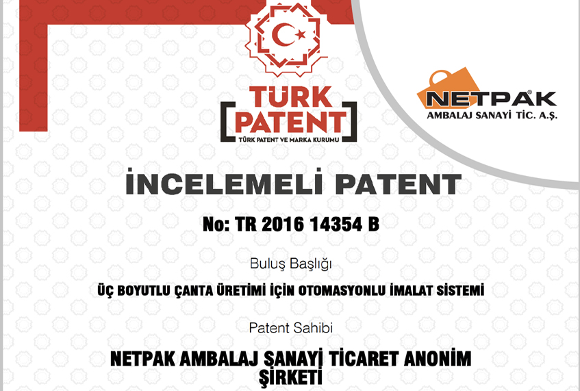  İncelemeli Patent Belgeli Bez Çanta