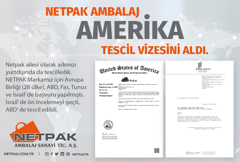 netpak NETPAK Artık Yurtdışında Da Tescilli