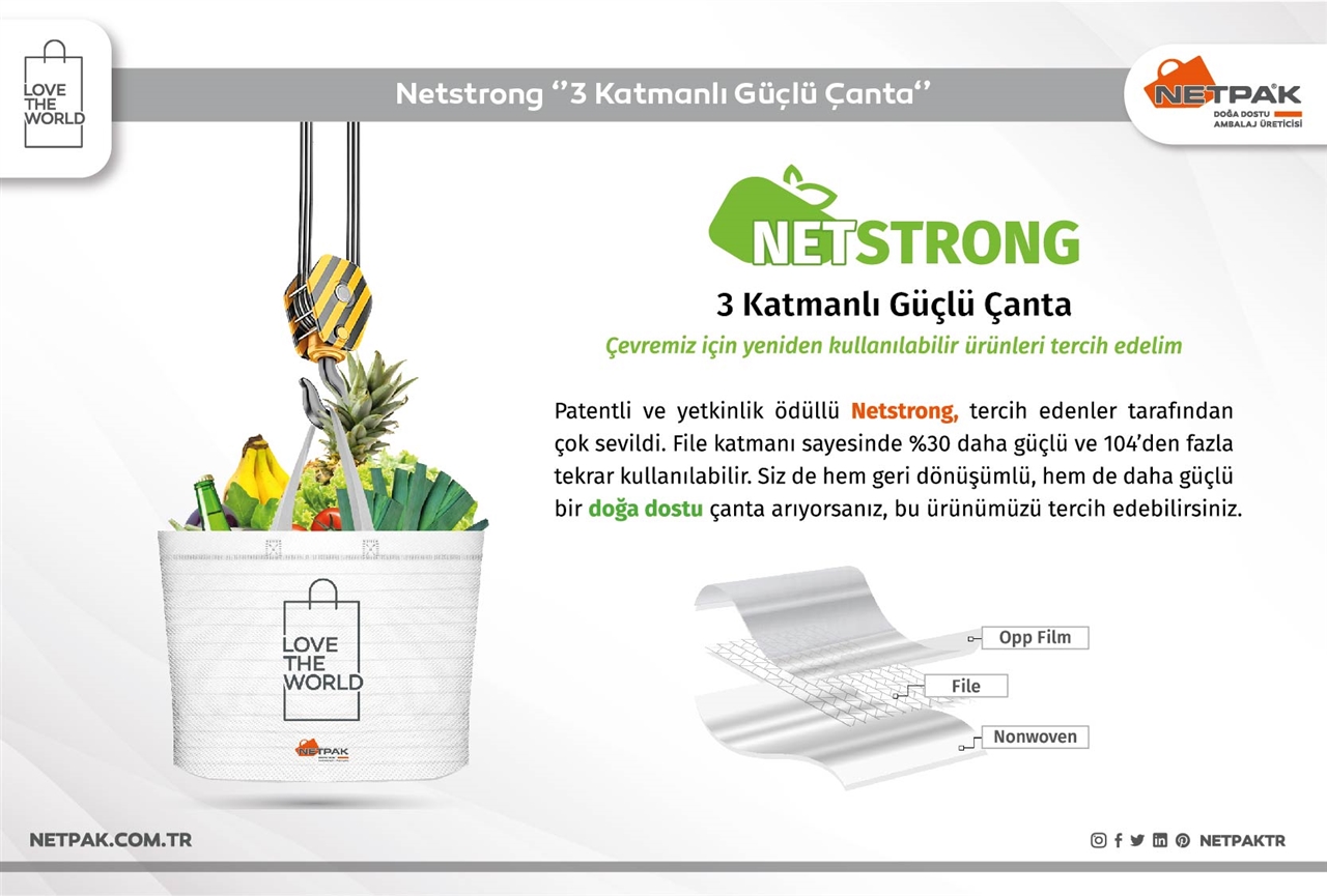  Netstrong 3 Katmanlı Güçlü Çanta...