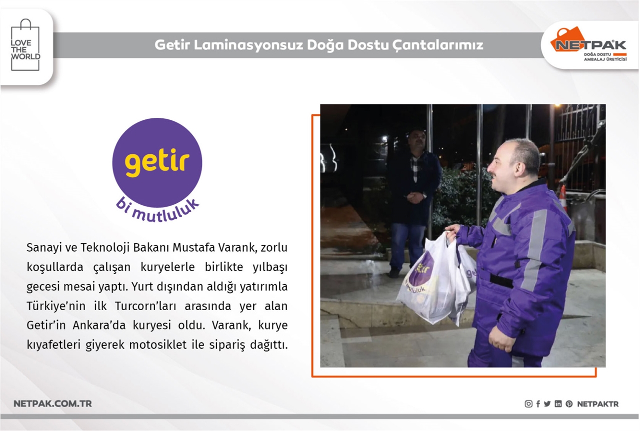 Industry and Technology Minister Mustafa Varank worked for Getir on New Year's Eve