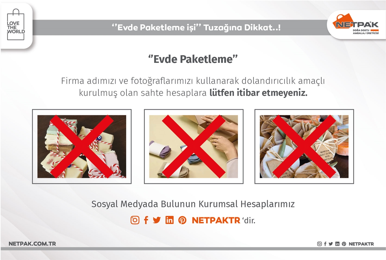 Sosyal Medyada Bulunan Hesaplarımız Netpaktr'dir...