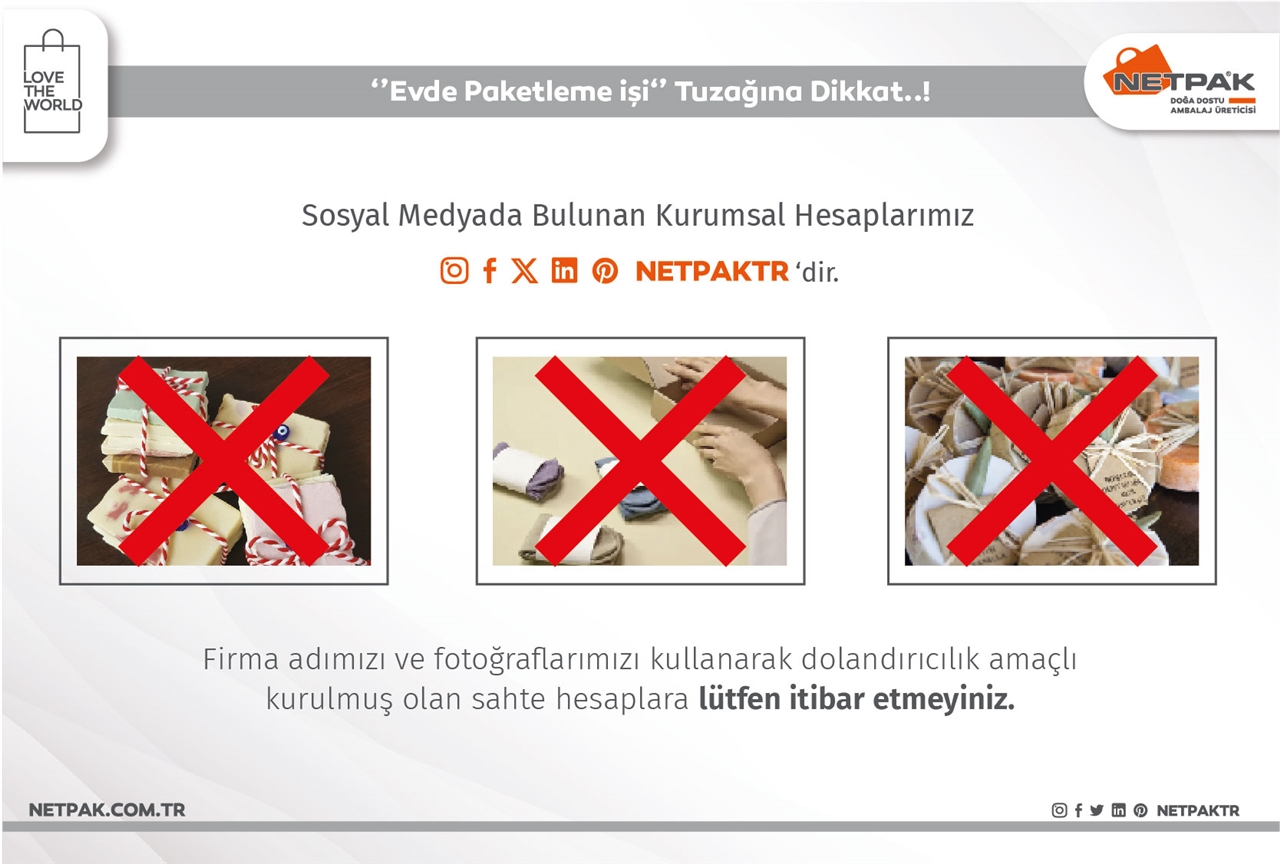 netpak Sosyal Medyada Bulunan Hesaplarımız Netpaktr'dir...