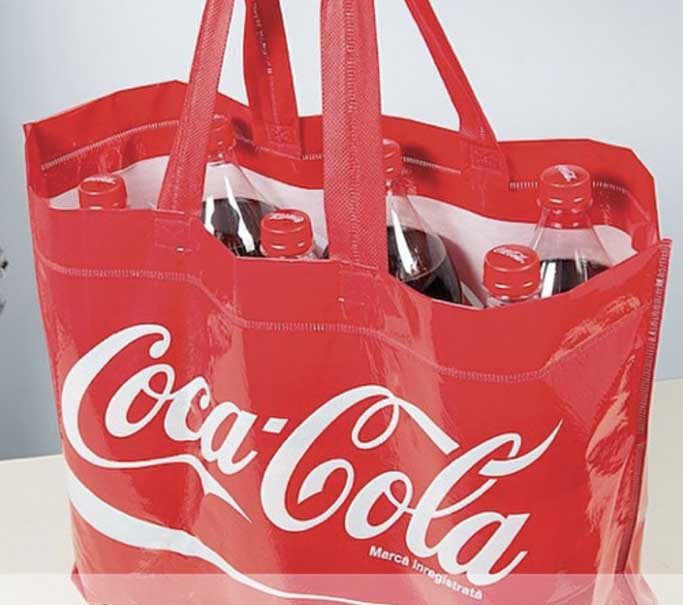 Çok Sağlam ve Şık Geri Dönüştürülebilir, PP Coca Cola Çanta