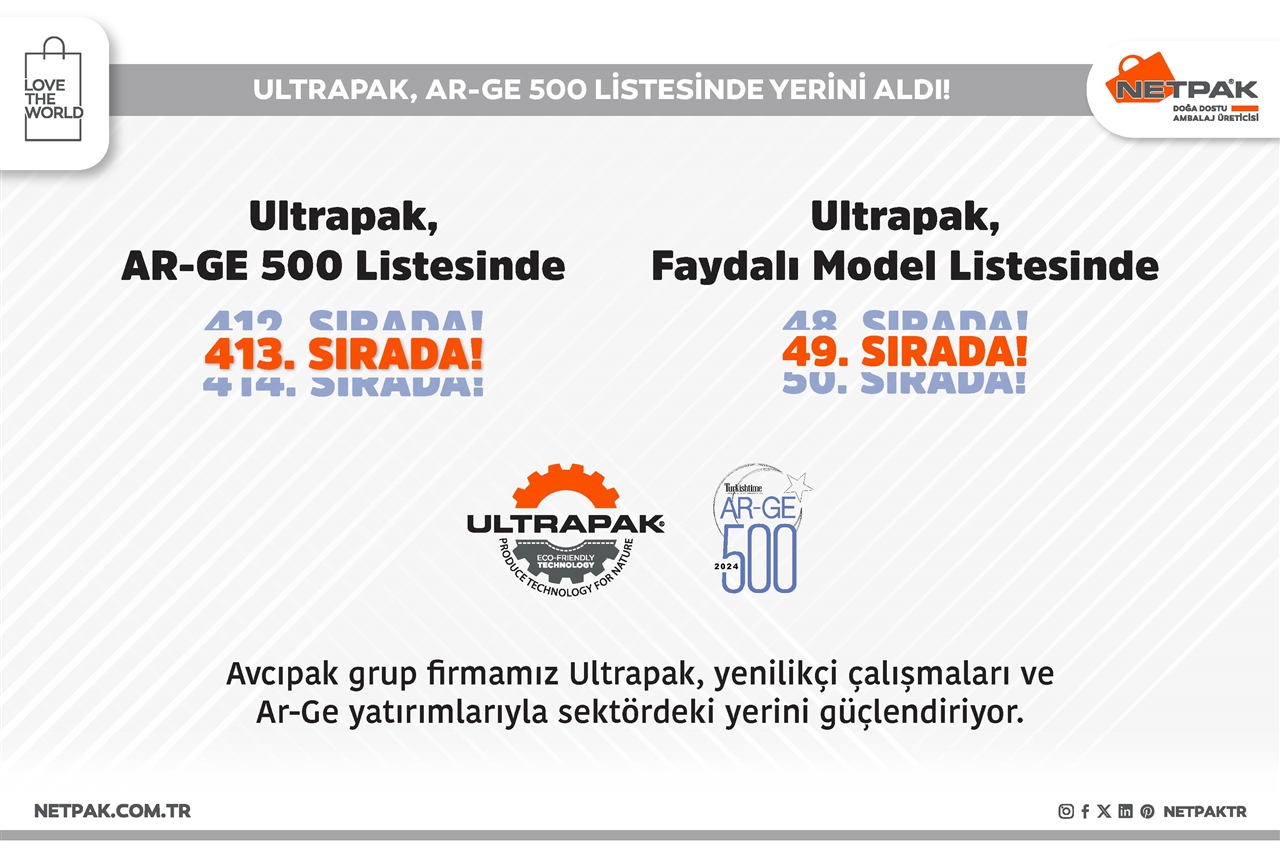 Ultrapak Makine bu senede ARGE 500 listesinde.